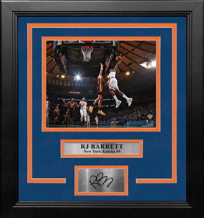 RJ Barrett Slam Dunk New York Knicks 8" x 10" Framed Basketball Photo with Engraved Autograph - for just $79.99! 