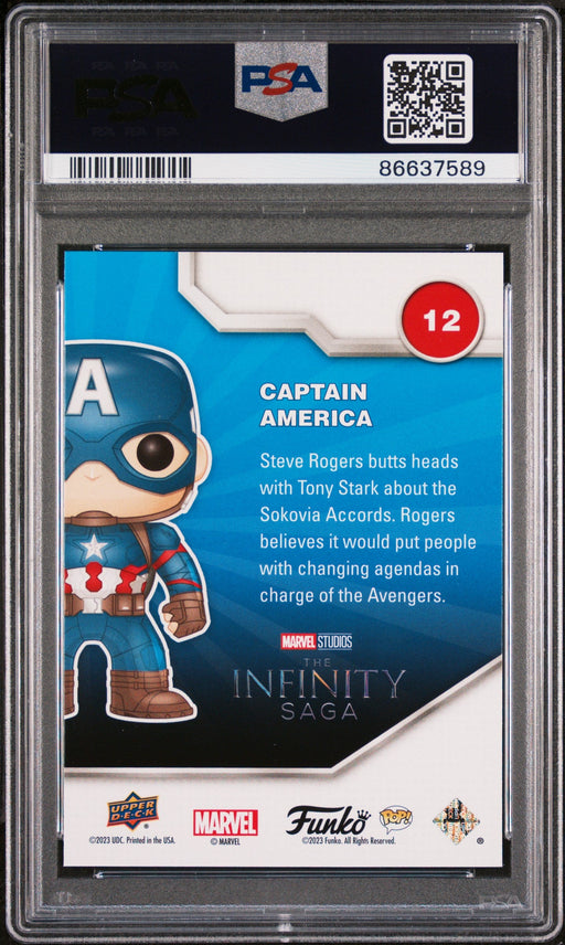 2023 UPPER DECK FUNKO POP MARVEL  CAPTAIN AMERICA  #12  PSA 9 - for just $19! 
