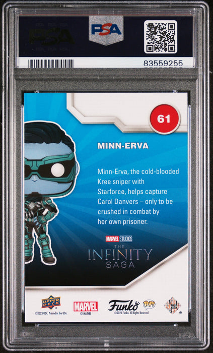 2023 UPPER DECK FUNKO POP MARVEL  MINNERVA PLATINUM #61  PSA 10 - for just $54! 