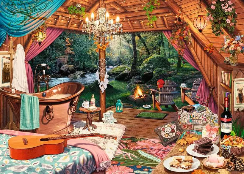 Ravensburger: Puzzle - Larger Puzzle Pieces - Cozy Glamping - for just $23! 