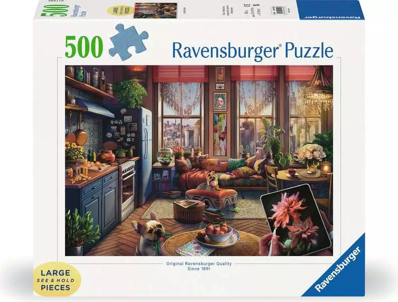Ravensburger: Puzzle - Larger Puzzle Pieces - Cozy Boho Studio - for just $23! 