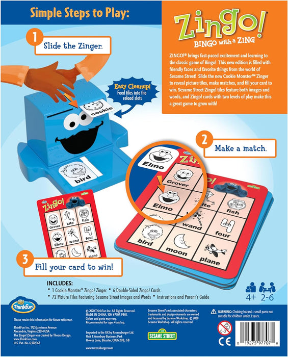 Ravensburger: ThinkFun - Sesame Street Zingo! - for just $23.99! 
