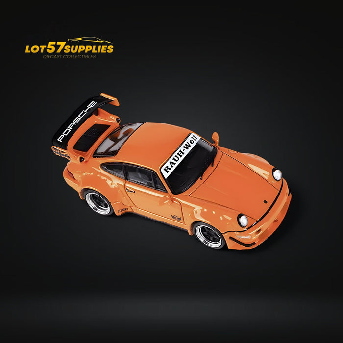 Fast Speed Porsche 964 RWB Widebody HIBIKI GT Version Rear Wing in Orange 1:64 - for just $34.99! 