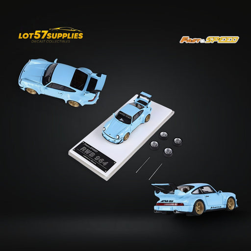 Fast Speed Porsche 964 RWB Widebody KASHIWA X Version Rear Wing in Tiffany Blue 1:64 - for just $34.99! 