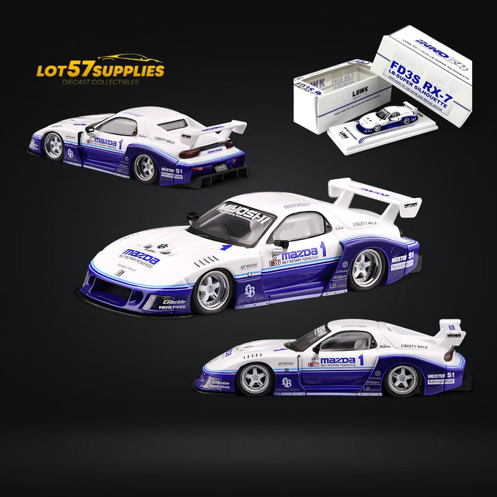 Inno64 Mazda RX-7 LBWK FD3S Blue-White HTKS 24' 1:64 - for just $32.99! 