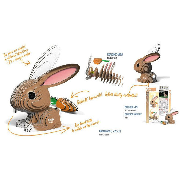 Rabbit 3D Cardboard Model Kit Eugy - for just $11.99! 