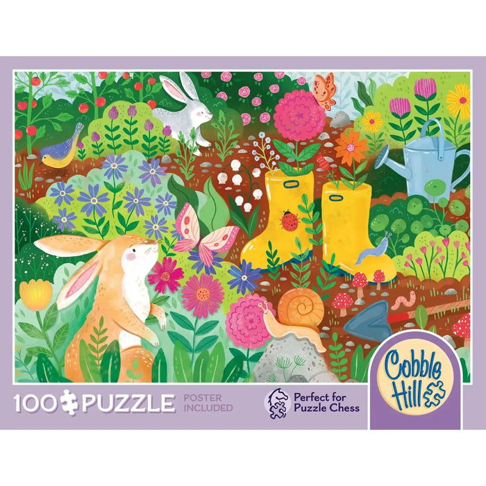 Rabbit Garden 100 Large Piece Jigsaw Puzzle Cobble Hill - for just $14.99! 