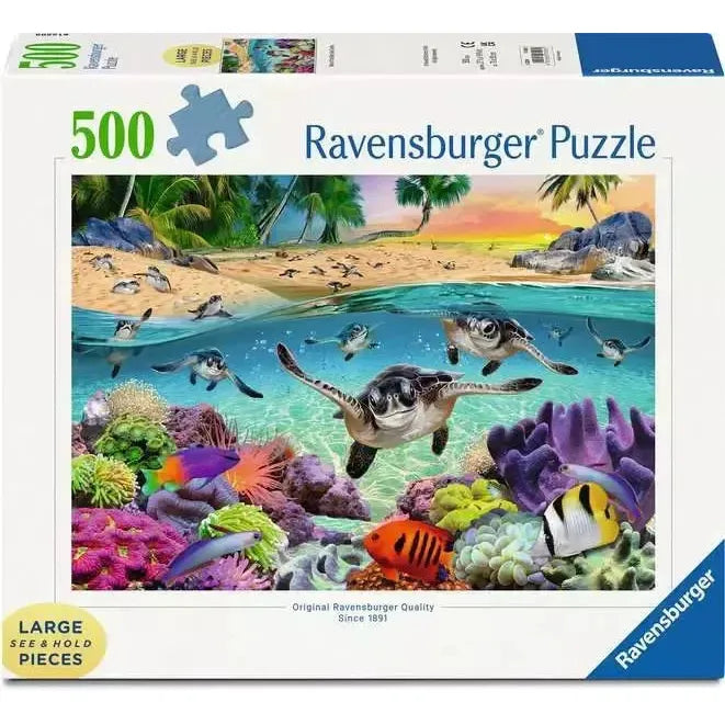 Race of the Baby Sea Turtles 500 Large Piece Jigsaw Puzzle Ravensburger - for just $24.99! 