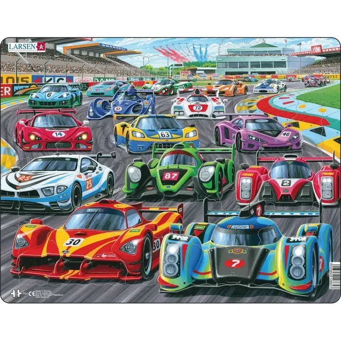 Racing Cars 38 Piece Tray Jigsaw Puzzle Larsen - for just $11.99! 
