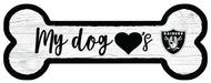 Las Vegas Raiders Football Dog Bone White Wooden Sign - for just $12.99! 