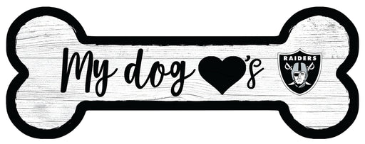 Las Vegas Raiders Football Dog Bone White Wooden Sign - for just $12.99! 