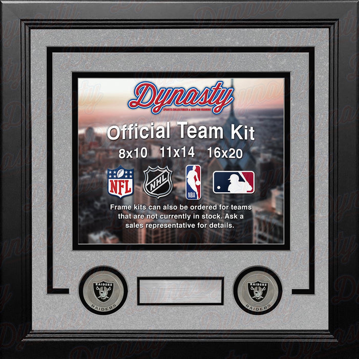 Las Vegas Raiders Silver Custom NFL Football 8x10 Picture Frame Kit - for just $36.99! 