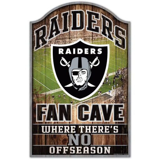 Las Vegas Raiders Fan Cave 11" x 17" Wood Sign - for just $29.99! 