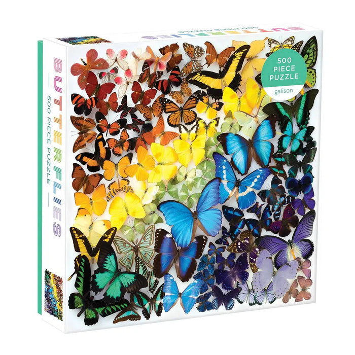 Rainbow Butterflies 500 Piece Jigsaw Puzzle Galison - for just $17.99! 