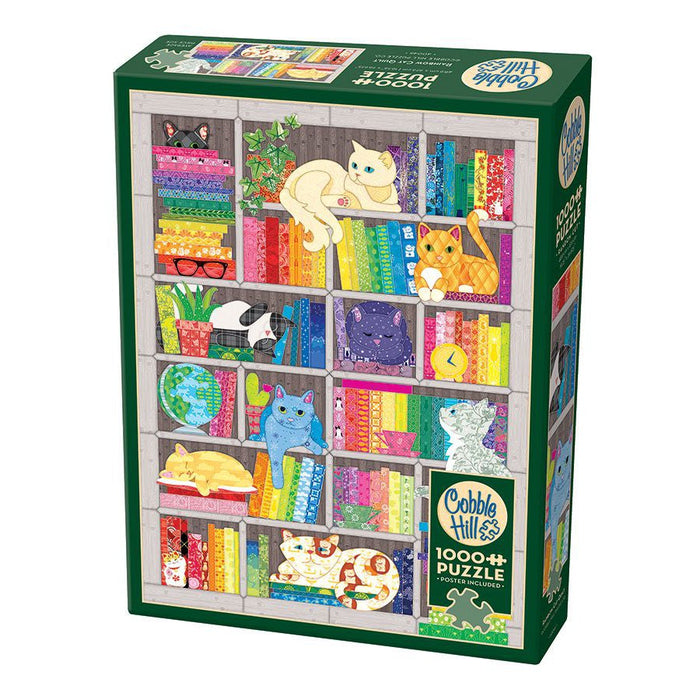 Rainbow Cat Quilt 1000 Piece Jigsaw Puzzle Cobble Hill - for just $19.99! 