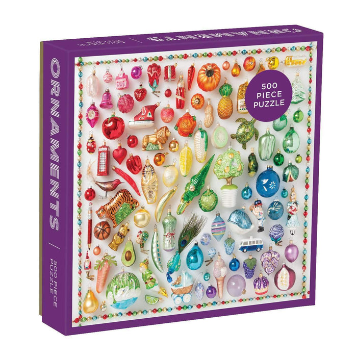 Rainbow Ornaments 500 Piece Jigsaw Puzzle Galison - for just $17.99! 