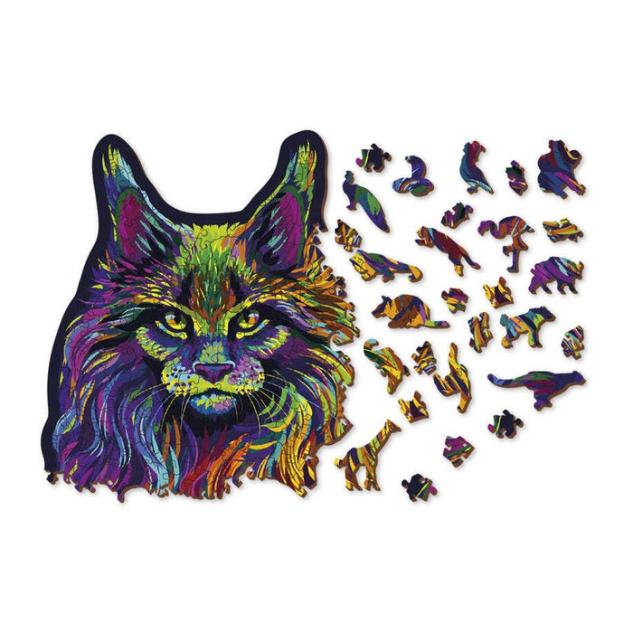 Rainbow Wild Cat 274 Piece Wood Jigsaw Puzzle Wooden City - for just $27.99! 