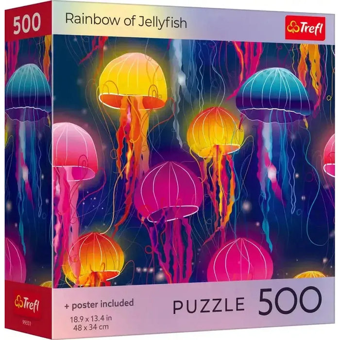 Rainbow of Jellyfish 500 Piece Jigsaw Puzzle Trefl - for just $17.99! 