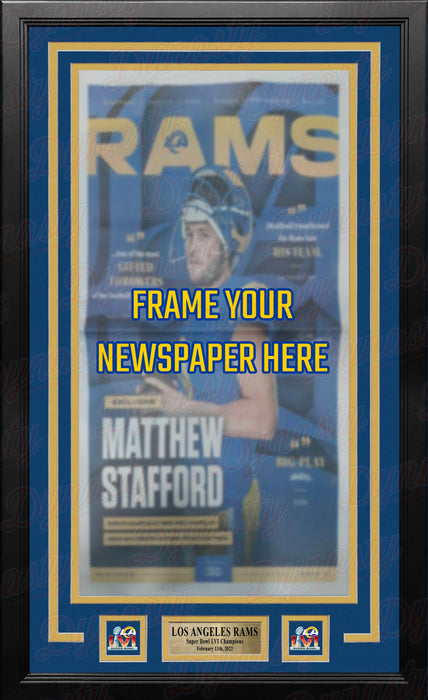 Los Angeles Rams Super Bowl LVI Championship Newspaper Frame Kit - for just $119.99! 