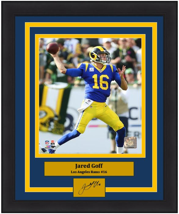 Jared Goff in Action Los Angeles Rams 8" x 10" Framed Football Photo with Engraved Autograph - for just $39! 