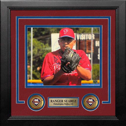 Ranger Suarez Ready to Throw Autographed Philadelphia Phillies 8" x 10" Framed Baseball Photo - for just $129.99! 