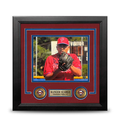 Ranger Suarez Ready to Throw Autographed Philadelphia Phillies 8" x 10" Framed Baseball Photo - for just $129.99! 