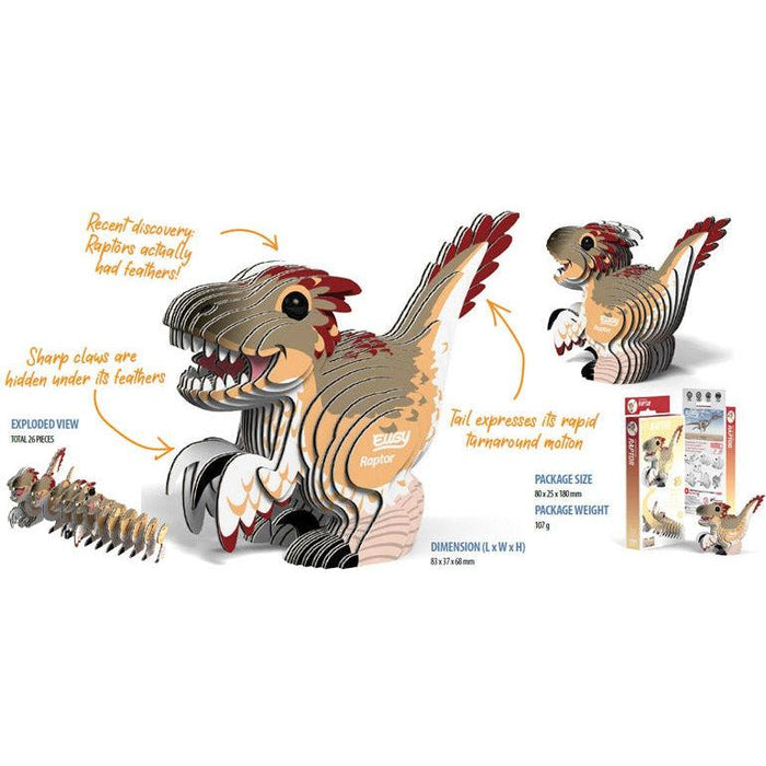 Raptor 3D Cardboard Model Kit Eugy - for just $11.99! 