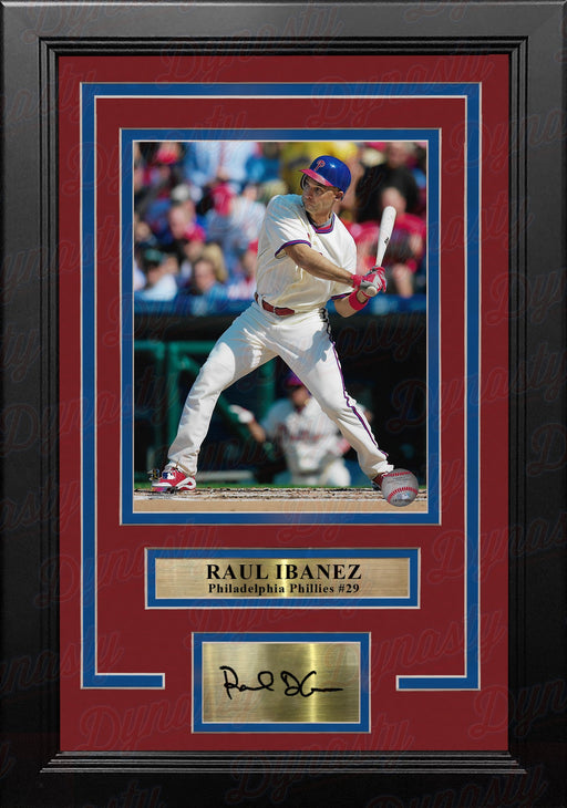 Raul Ibanez in Action Philadelphia Phillies 8" x 10" Framed Baseball Photo with Engraved Autograph - for just $79.99! 