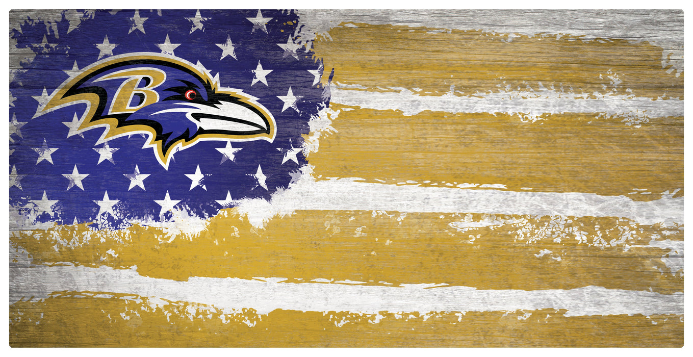 Baltimore Ravens Team Flag Wooden Sign - for just $12.99! 