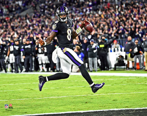 Lamar Jackson High-Stepping Touchdown Baltimore Ravens 8" x 10" Football Photo - for just $9.99! 