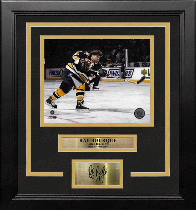 Ray Bourque Slapshot Boston Bruins 8" x 10" Framed Hockey Photo with Engraved Autograph - for just $79.99! 