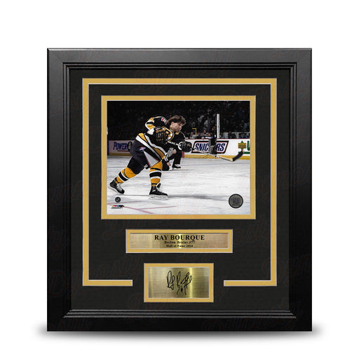 Ray Bourque Slapshot Boston Bruins 8" x 10" Framed Hockey Photo with Engraved Autograph - for just $79.99! 