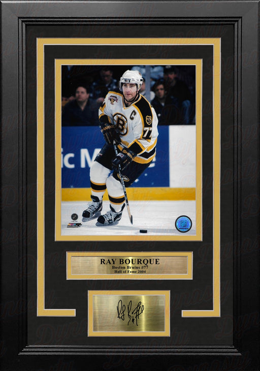 Ray Bourque 75th Anniversary White Boston Bruins 8x10 Framed Hockey Photo with Engraved Autograph - for just $79.99! 