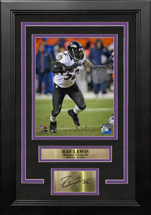 Ray Lewis in Action Baltimore Ravens 8" x 10" Framed Football Photo with Engraved Autograph - for just $79.99! 