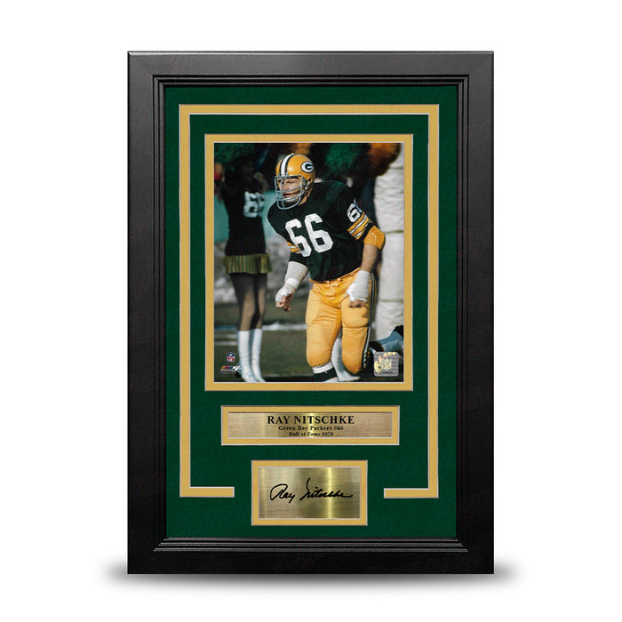 Ray Nitschke in Action Green Bay Packers 8" x 10" Framed Football Photo with Engraved Autograph - for just $79.99! 