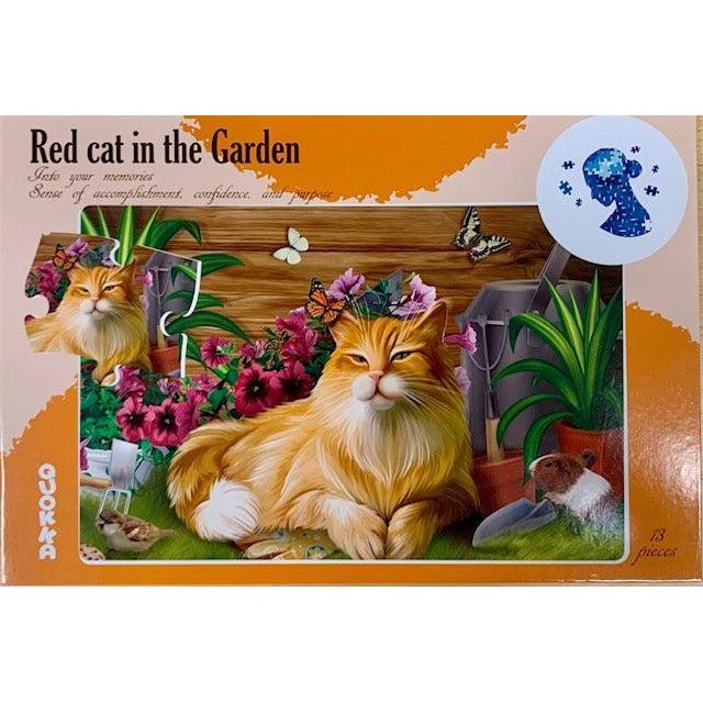 Red Cat in the Garden 13 Piece Tray Jigsaw Puzzle Quokka - for just $9.99! 