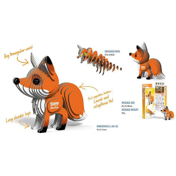 Red Fox 3D Cardboard Model Kit Eugy - for just $11.99! 