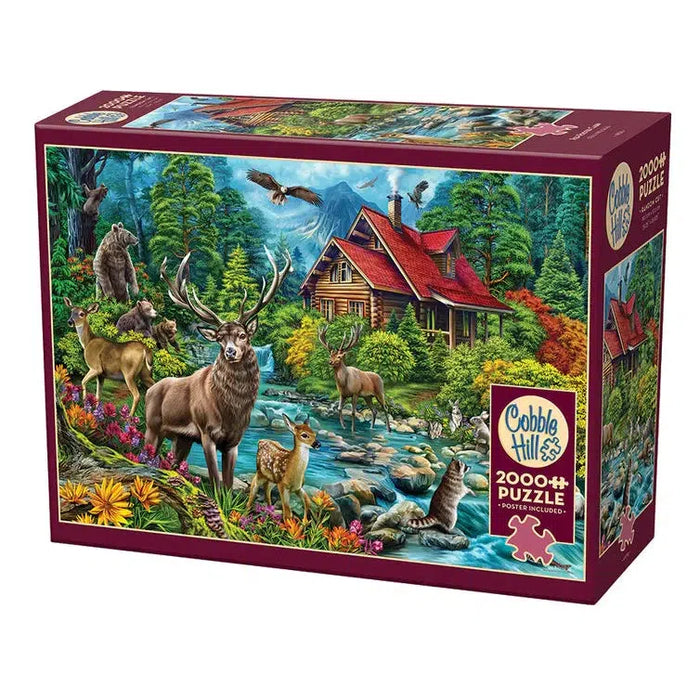 Red Roofed Cabin 2000 Piece Jigsaw Puzzle Cobble Hill - for just $29.99! 