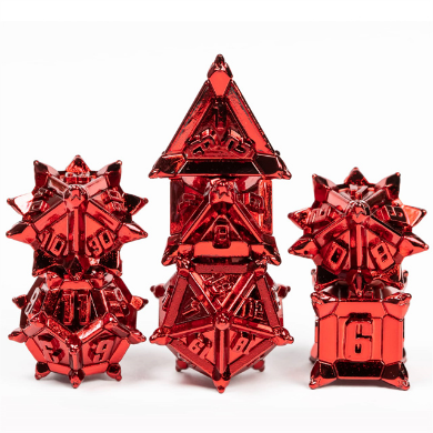 Warrior's Flail: Red - Metal RPG Dice Set - for just $44.99! 