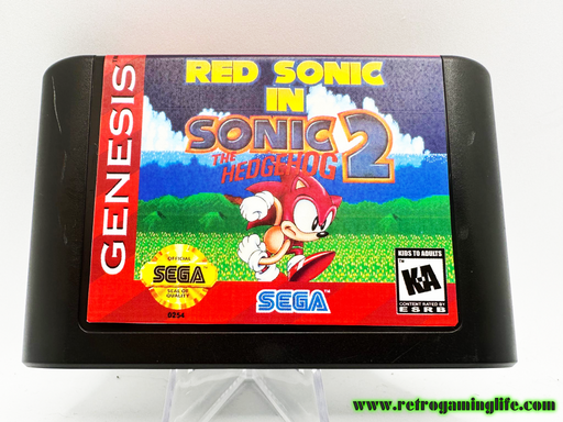 Red Sonic in Sonic the Hedgehog 2 Sega Genesis Repro Game Cart - for just $19.99! 