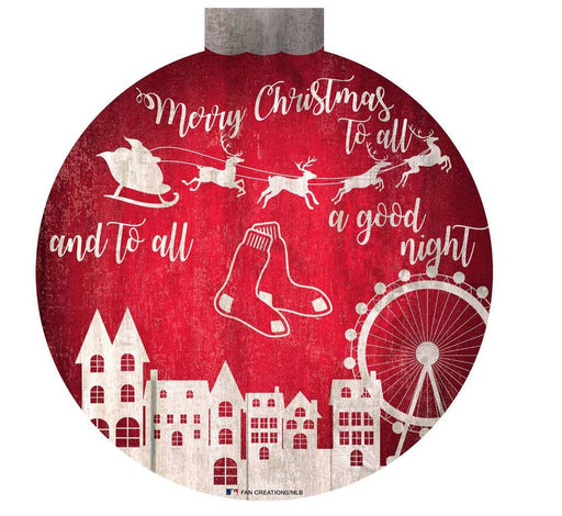 Boston Red Sox 12" Christmas Village Wall Art Wood Sign - for just $12.99! 