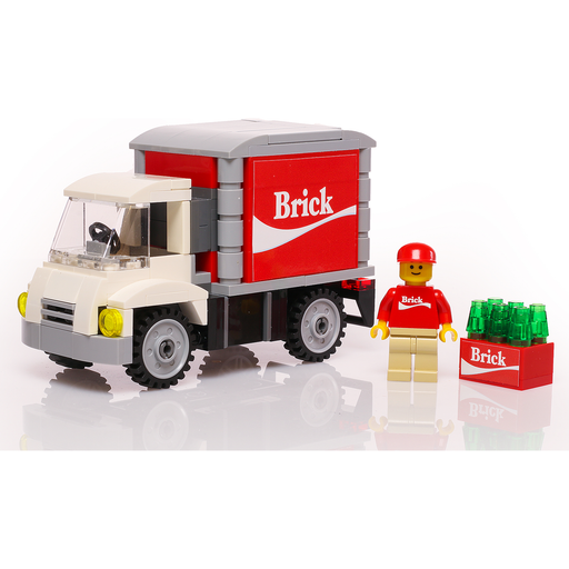 Custom Brick Soda Delivery Truck with Minifigure made using LEGO parts (LEGO) - Premium LEGO Kit - Just $59.99! Shop now at Retro Gaming of Denver