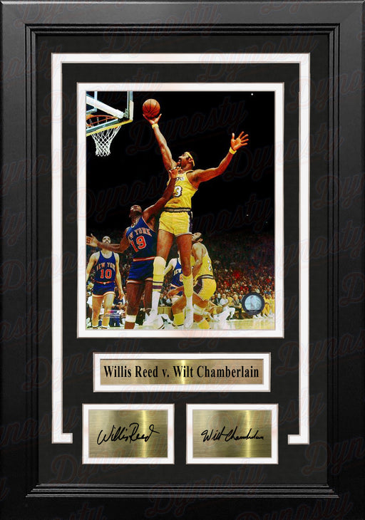 Wilt Chamberlain v. Willis Reed 8" x 10" Framed Basketball Photo with Engraved Autographs - for just $99.99! 