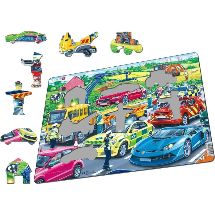 Rescue Vehicles 26 Piece Tray Jigsaw Puzzle Larsen - for just $11.99! 