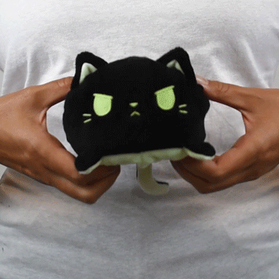 TeeTurtle Reversible Cat: Black/Glow (Mini) - Premium Toys and Collectible - Just $16.99! Shop now at Retro Gaming of Denver
