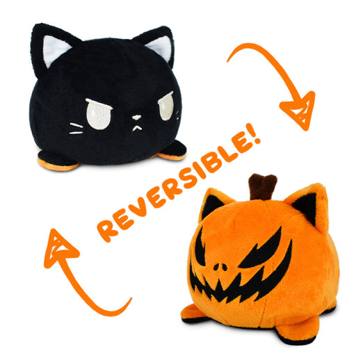 TeeTurtle Reversible Cat: Jack-O-Lantern Orange/Black (Mini) - Premium Toys and Collectible - Just $16.99! Shop now at Retro Gaming of Denver