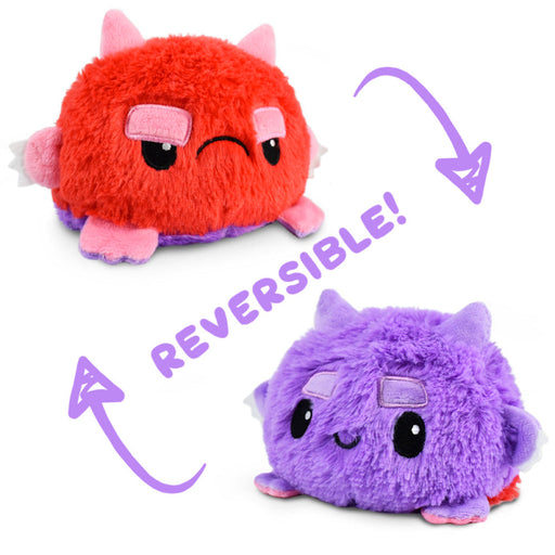 TeeTurtle Reversible Fuzzy Monster: Purple/Red (Mini) - Premium Toys and Collectible - Just $16.99! Shop now at Retro Gaming of Denver
