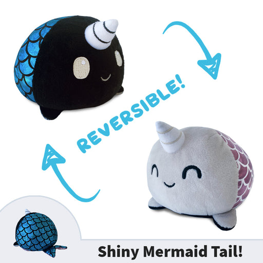TeeTurtle Reversible Narwhal/Mermaid: Gray/Black (Mini) - Premium Toys and Collectible - Just $16.99! Shop now at Retro Gaming of Denver