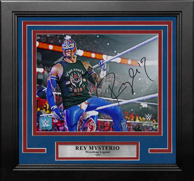 Rey Mysterio Enters the Ring Autographed Framed 8" x 10" WWE Wrestling Photo - for just $169.99! 