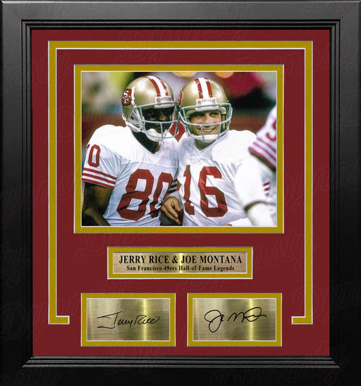 Jerry Rice & Joe Montana San Francisco 49ers 8" x 10" Framed Football Photo with Engraved Autographs - for just $79.99! 